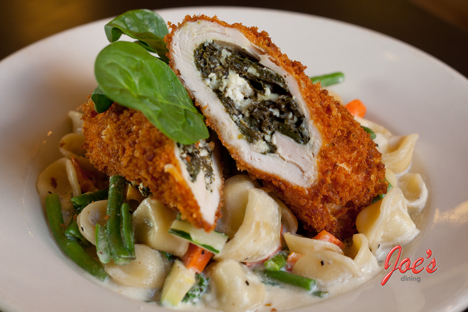 Panko crusted filled chicken breast